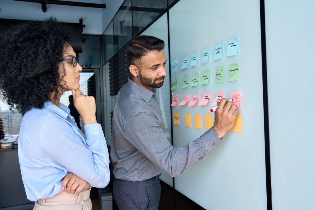 Planning on a whiteboard